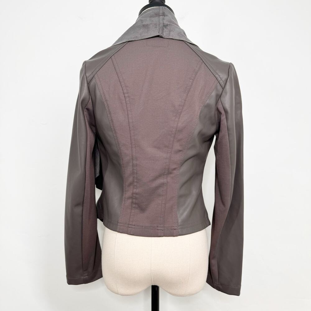Kut From The Kloth Lincoln Faux Leather Jacket Gray Waterfall Coat Boho Size XS - Picture 5 of 10